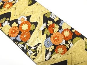 アンティーク　流水に菊模様織り出し袋帯（着用可）